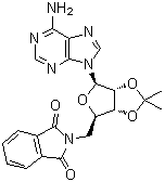 structure of CAS# 80860-44-2, 5'-Deoxy-2',3'-O-isopropylidene-5'-phthalimidoadenosine;5'-Deoxy-5'-(1,3-dihydro-1,3-dioxo-2H-isoindol-2-yl)-2',3'-O-(1-methylethylidene)adenosine