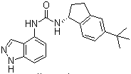 N-(5-tert-Butylindan-1-yl)-N'-(1H-indazol-4-yl)urea molecular structure (CAS 808756-71-0)