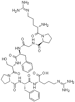 3-去-L-脯氨酸血管舒缓激肽分子结构 (CAS 80943-05-1)