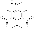 structure of CAS# 81-14-1, Musk ketone;1-[4-(1,1-dimethylethyl)-2,6-dimethyl-3,5-dinitrophenyl]ethanone; 2',6'-Dimethyl-3',5'-dinitro-4'-tert-butylacetophenone; 4'-tert-Butyl-2',6'-dimethyl-3',5'-dinitroacetophenone