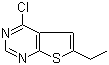 structure of CAS# 81136-42-7, 4-Chloro-6-ethylthieno[2,3-d]pyrimidine