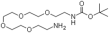 structure of CAS# 811442-84-9, 16-Amino-5,8,11,14-tetraoxa-2-azahexadecanoic acid 1,1-dimethylethyl ester