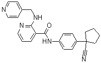 N-[4-(1-Cyanocyclopentyl)phenyl]-2-[(4-pyridinylmethyl)amino]-3-pyridinecarboxamide molecular structure (CAS 811803-05-1)