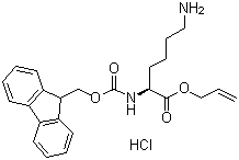 N2-[芴甲氧羰基]-L-赖氨酸烯丙酯单盐酸盐分子结构 (CAS 815619-80-8)