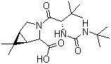 结构式 CAS# 816444-90-3, (1R,2S,5S)-3-[(2S)-2-[[[(叔丁基)氨基]羰基]氨基]-3,3-二甲基-1-氧代丁基]-6,6-二甲基-3-氮杂双环[3.1.0]己烷-2-羧酸