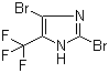 structure of CAS# 81654-02-6, 2,4-Dibromo-5-(trifluoromethyl)-1H-imidazole