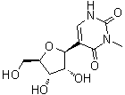 结构式 CAS# 81691-06-7, 3-甲基-5-beta-D-呋喃核糖基-2,4(1H,3H)-嘧啶二酮