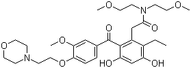 2-Ethyl-3,5-dihydroxy-N,N-bis(2-methoxyethyl)-6-[3-methoxy-4-[2-(4-morpholinyl)ethoxy]benzoyl]benzeneacetamide molecular structure (CAS 819812-04-9)