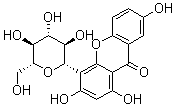 结构式 CAS# 81991-99-3, 4-beta-D-葡萄糖基-1,3,7-三羟基-9H-氧杂蒽-9-酮