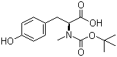 structure of CAS# 82038-34-4, N-tert-Butoxycarbonyl-N-methyl-L-tyrosine;Boc-N-Me-Tyr-OH