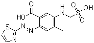 2-(2-Thiazolylazo)-4-methyl-5-(sulfomethylamino)benzoic acid molecular structure (CAS 82138-69-0)