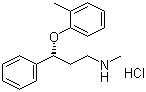 structure of CAS# 82248-59-7, Atomoxetine hydrochloride;(R)-Tomoxetine hydrochloride; (R)-N-Methyl-gamma-(2-methyl-phenoxy)benzenepropanamine hydrochloride