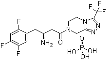 7-[(3S)-3-Amino-1-oxo-4-(2,4,5-trifluorophenyl)butyl]-5,6,7,8-tetrahydro-3-(trifluoromethyl)-1,2,4-triazolo[4,3-a]pyrazine phosphate (1:1) molecular structure (CAS 823817-58-9)