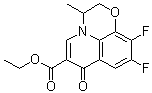 structure of CAS# 82419-34-9, Ethyl 9,10-difluoro-3-methyl-7-oxo-2,3-dihydro-7H-pyrido[1,2,3-de]-1,4-benzoxazine-6-carboxylate