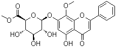 汉黄芩素 7-O-beta-D-葡糖苷酸甲酯分子结构 (CAS 82475-01-2)