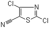 structure of CAS# 82554-18-5, 2,4-Dichloro-5-thiazolecarbonitrile;2,4-Dichloro-5-cyanothiazole