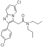 structure of CAS# 82626-01-5, Alpidem;6-Chloro-2-(4-chlorophenyl)-N,N-dipropylimidazo[1,2-a]pyridine-3-acetamide