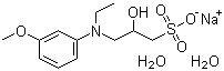 N-Ethyl-N-(2-hydroxy-3-sulfopropyl)-3-methoxyaniline sodium salt dihydrate molecular structure (CAS 82692-96-4)