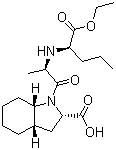 structure of CAS# 82834-16-0, Perindopril;Coversyl; (2S,3aS,7aS)-1-((S)-N-((S)-1-Carboxybutyl)alanyl)hexahydro-2-indolinecarboxylic acid 1-ethyl ester; (2S,3aS,7aS)-1-[(2R)-2-[[(1S)-1-Ethoxycarbonylbutyl]amino]propanoyl]-2,3,3a,4,5,6,7,7a-octahydroindole-2-carboxylic acid