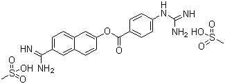 Nafamostat mesylate molecular structure (CAS 82956-11-4)