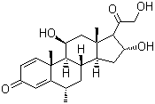 结构式 CAS# 83-43-2, 甲基强的松龙; 甲基泼尼松龙