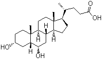 structure of CAS# 83-49-8, Hyodeoxycholic acid ;3alpha,6alpha-Dihydroxy-5beta-cholan-24-oic acid