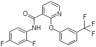结构式 CAS# 83164-33-4, 吡氟草胺; 2',4'-二氟-[2-(3-三氟甲基苯氧基)]-3-吡啶酰苯胺