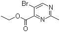 structure of CAS# 83410-38-2, 5-Bromo-2-methylpyrimidine-4-carboxylic acid ethyl ester