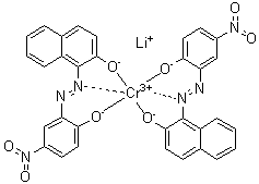 二[1-[(2-羟基-4-硝基苯基)偶氮]-2-萘酚]铬酸锂分子结构 (CAS 83733-06-6)