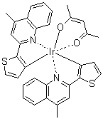 二[2-(4-甲基-2-喹啉基)-3-噻吩基](2,4-戊二酮)铱分子结构 (CAS 837360-65-3)
