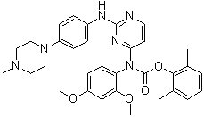 2,6-Dimethylphenyl N-[2,4-bis(methyloxy)phenyl][2-[[4-(4-methyl-1-piperazinyl)phenyl]amino]-4-pyrimidinyl]carbamate molecular structure (CAS 837422-57-8)