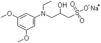 结构式 CAS# 83777-30-4, N-乙基-N-(2-羟基-3-磺丙基)-3,5-二甲氧基苯胺钠盐