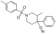 3-Methyl-4-phenyl-1-(p-tolylsulphonyl)piperidine-4-carbonitrile molecular structure (CAS 83863-65-4)