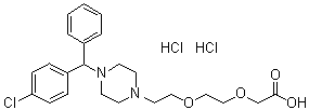 [2-[2-[4-[(4-Chlorophenyl)phenylmethyl]-1-piperazinyl]ethoxy]ethoxy]acetic acid dihydrochloride molecular structure (CAS 83881-56-5)