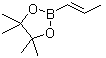 structure of CAS# 83947-58-4, trans-1-Propenylboronic acid pinacol ester;(E)-4,4,5,5-Tetramethyl-2-(prop-1-en-1-yl)-1,3,2-dioxaborolane; (E)-4,4,5,5-Tetramethyl-2-(prop-1-enyl)-1,3,2-dioxaborolane; 4,4,5,5-Tetramethyl-2-((E)-1-propenyl)-1,3,2-dioxaborolane; 4,4,5,5-Tetramethyl-2-((E)-propenyl)[1,3,2]dioxaborolane