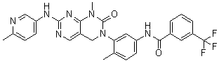 N-[3-[1,4-Dihydro-1-methyl-7-[(6-methyl-3-pyridinyl)amino]-2-oxopyrimido[4,5-d]pyrimidin-3(2H)-yl]-4-methylphenyl]-3-(trifluoromethyl)benzamide molecular structure (CAS 839706-07-9)