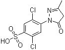 structure of CAS# 84-57-1, Dichlorosulfophenyl-3-methylpyrazolone;1-(2',5'-Dichloro-4'-sulfophenyl)-3-methyl-5-pyrazolone; 2,5-Dichloro-4-(3-methyl-5-oxo-2-pyrazolin-1-yl)benzenesulphonic acid