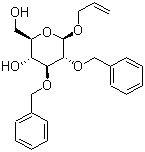 2-丙烯-1-基 2,3-双-O-(苯基甲基)-beta-D-吡喃葡萄糖苷分子结构 (CAS 84218-68-8)