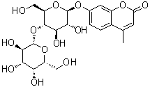 7-[(4-O-beta-D-Galactopyranosyl-beta-D-glucopyranosyl)oxy]-4-methyl-2H-1-benzopyran-2-one molecular structure (CAS 84325-23-5)