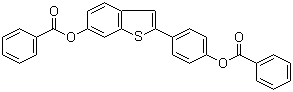 结构式 CAS# 84449-64-9, 2-[4-(苯甲酰基氧基)苯基]苯并[b]噻吩-6-醇 6-苯甲酸酯