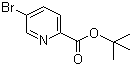 structure of CAS# 845306-08-3, 5-Bromopyridine-2-carboxylic acid tert-butyl ester;5-Bromo-2-pyridinecarboxylic acid 1,1-dimethylethyl ester; 5-Bromopicolinic acid tert-butyl ester