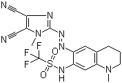 N-[6-[2-(4,5-Dicyano-1-methyl-1H-imidazol-2-yl)diazenyl]-1,2,3,4-tetrahydro-1-methyl-7-quinolinyl]-1,1,1-trifluoromethanesulfonamide molecular structure (CAS 848080-39-7)