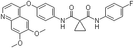 结构式 CAS# 849217-68-1, Cabozantinib; N-[4-[(6,7-二甲氧基-4-喹啉基)氧基]苯基]-N'-(4-氟苯基)-1,1-环丙烷二甲酰胺