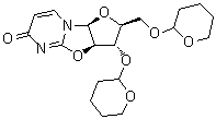 (2S,3S,3aR,9aS)-2,3,3a,9a-Tetrahydro-3-[(tetrahydro-2H-pyran-2-yl)oxy]-2-[[(tetrahydro-2H-pyran-2-yl)oxy]methyl]-6H-furo[2',3':4,5]oxazolo[3,2-a]pyrimidin-6-one molecular structure (CAS 849342-74-1)