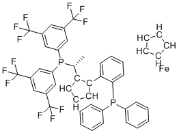 结构式 CAS# 849925-17-3, (1R)-1-[(1S)-1-[双[3,5-双(三氟甲基)苯基]膦基]乙基]-2-[2-(二苯基膦基)苯基]二茂铁