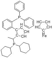 结构式 CAS# 849925-19-5, (S)-1-{(SP)-2-[2-(二苯基膦基)苯基]二茂铁}乙基二环己基膦