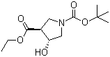 (3S,4R)-1-tert-Butyl 3-ethyl 4-hydroxypyrrolidine-1,3-dicarboxylate molecular structure (CAS 849935-85-9)