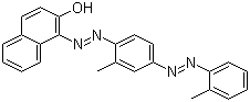 结构式 CAS# 85-83-6, 溶剂红 24; 苏丹红四号; 1-(2-甲基-4-(2-甲基苯基偶氮)苯基偶氮)-2-萘酚