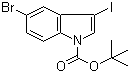1-Boc-5-bromo-3-iodoindole molecular structure (CAS 850349-72-3)