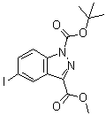 1-tert-Butoxycarbonyl-5-iodo-3-methoxycarbonyl-1H-indazole molecular structure (CAS 850363-55-2)